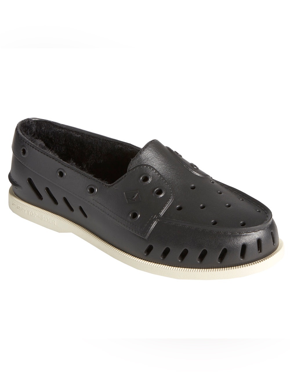 Sperry Women’s Authentic Original Float Cozy Boat Shoes in Black, Size 9, New